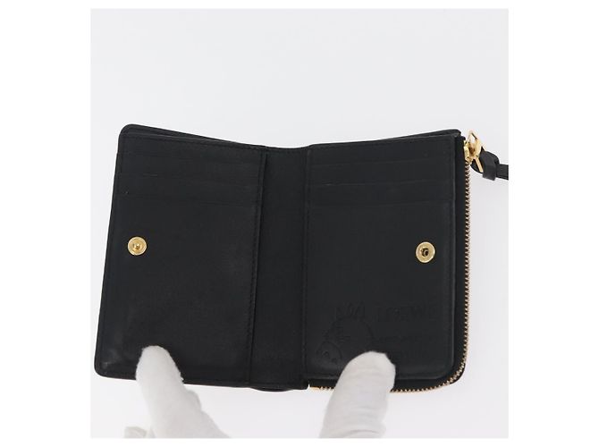 LOEWE Studio Ghibli Spirited Away Kaonashi Portafoglio in pelle Nero Auth 167359SM D'oro - vista 8