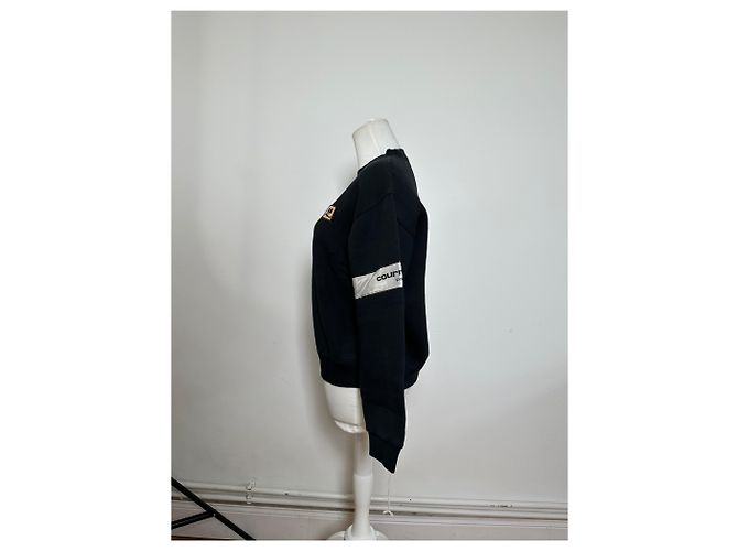 Felpa in misto cotone Vintage Courreges Nero M - vista 2