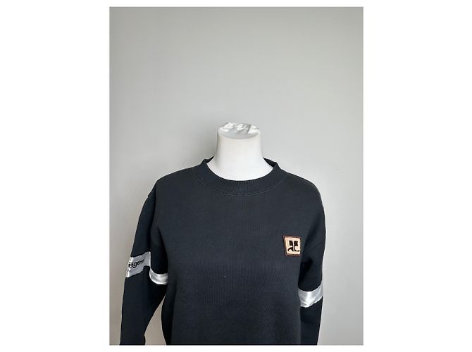 Felpa in misto cotone Vintage Courreges Nero M - vista 6