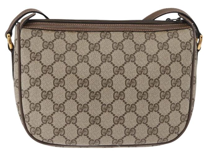 Borsa GUCCI GG Supreme Web Sherry Line in PVC Beige Oro 89 02 032 Auth 180114 D'oro - vista 2