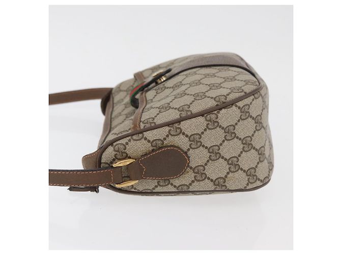 Borsa GUCCI GG Supreme Web Sherry Line in PVC Beige Oro 89 02 032 Auth 180114 D'oro - vista 4
