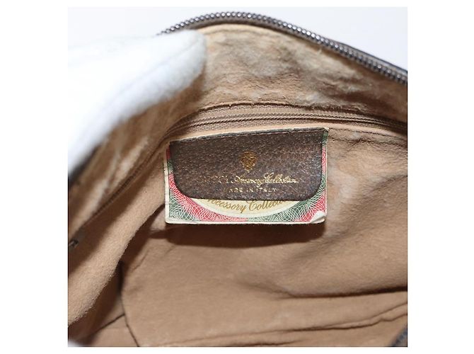 Borsa GUCCI GG Supreme Web Sherry Line in PVC Beige Oro 89 02 032 Auth 180114 D'oro - vista 9