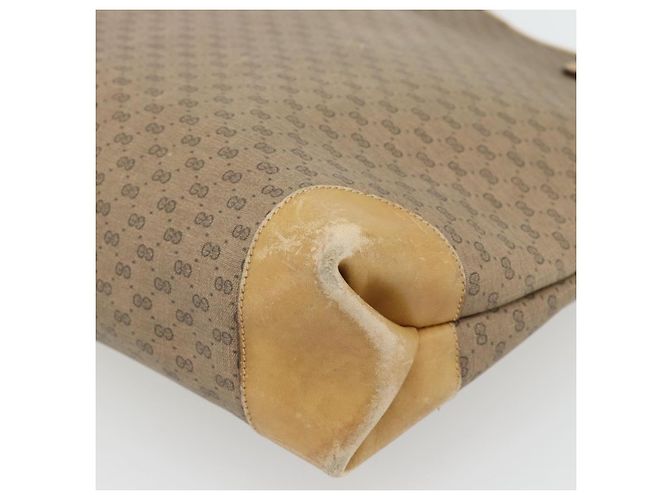 Borsa GUCCI Micro GG Supreme Web Sherry Line in PVC Beige 002 904 0223 Auth 182364 D'oro - vista 15