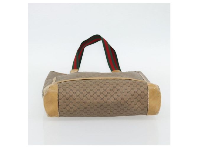 Borsa GUCCI Micro GG Supreme Web Sherry Line in PVC Beige 002 904 0223 Auth 182364 D'oro - vista 5