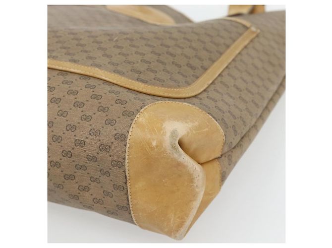 Borsa GUCCI Micro GG Supreme Web Sherry Line in PVC Beige 002 904 0223 Auth 182364 D'oro - vista 9