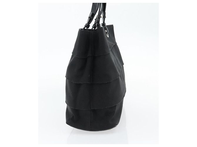 Borsa Salvatore Ferragamo in tela e pelle vernice Nero Argento Auth ka4464 - vista 3