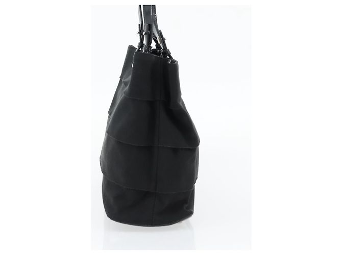 Borsa Salvatore Ferragamo in tela e pelle vernice Nero Argento Auth ka4464 - vista 4