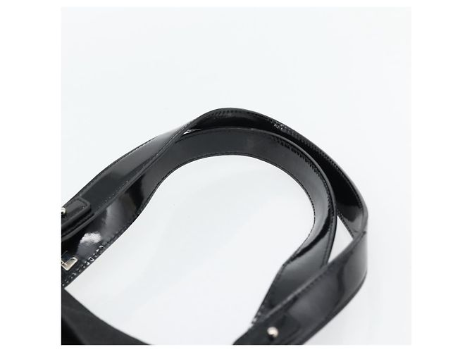 Borsa Salvatore Ferragamo in tela e pelle vernice Nero Argento Auth ka4464 - vista 8