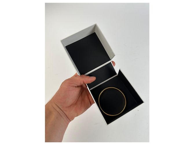 Bracciale rigido vintage Loewe in smalto Oro Nero - vista 7