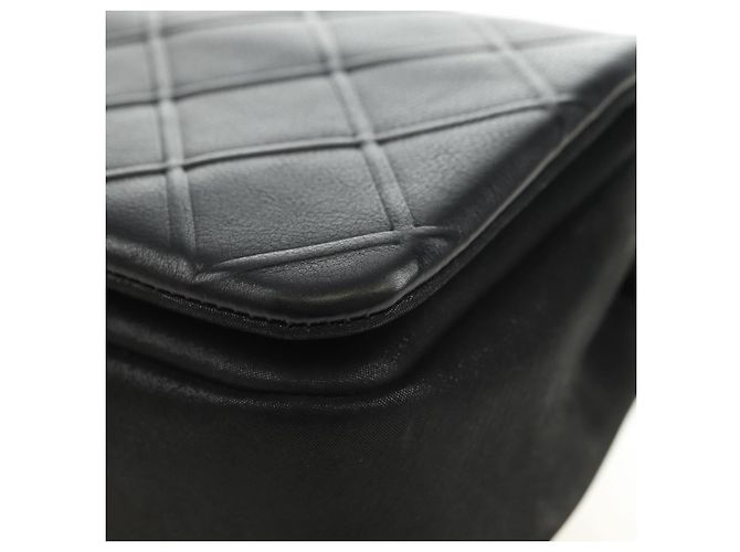 Borsa a tracolla con catena CHANEL Cosmos Line in pelle di agnello nera e argento CC Auth 181582SM Nero - vista 17