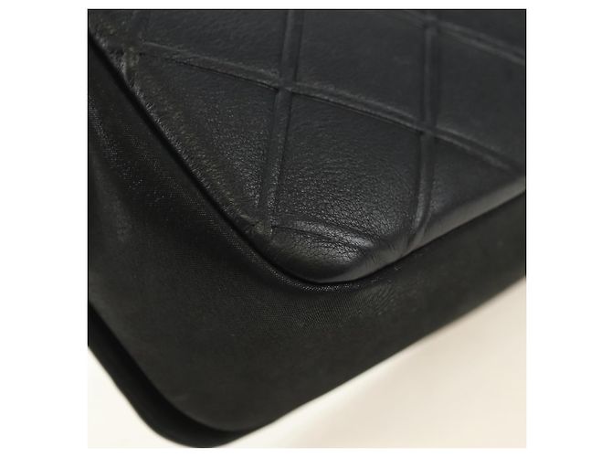 Borsa a tracolla con catena CHANEL Cosmos Line in pelle di agnello nera e argento CC Auth 181582SM Nero - vista 18
