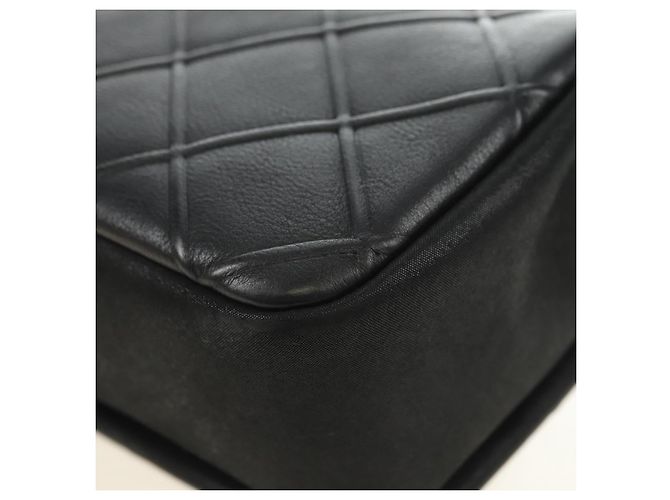 Borsa a tracolla con catena CHANEL Cosmos Line in pelle di agnello nera e argento CC Auth 181582SM Nero - vista 19