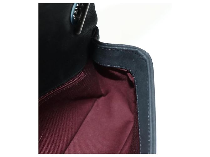Borsa a tracolla con catena CHANEL Cosmos Line in pelle di agnello nera e argento CC Auth 181582SM Nero - vista 25