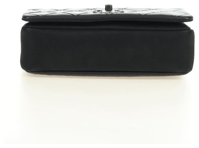 Borsa a tracolla con catena CHANEL Cosmos Line in pelle di agnello nera e argento CC Auth 181582SM Nero - vista 5