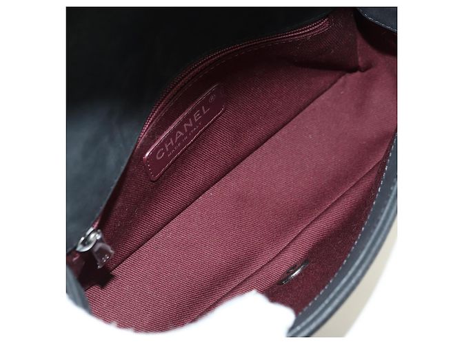 Borsa a tracolla con catena CHANEL Cosmos Line in pelle di agnello nera e argento CC Auth 181582SM Nero - vista 9