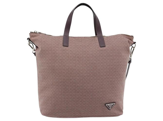 PRADA Handtasche Canvas 2way Rot Silber Auth 182354 - Ansicht 13
