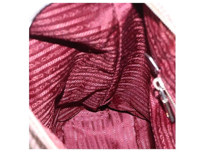 PRADA Handtasche Canvas 2way Rot Silber Auth 182354 - Ansicht 23