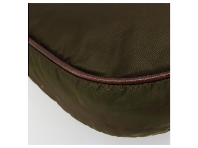 Céline Borsa a tracolla CELINE Circle Nylon Khaki Gold Auth 181636 D'oro Cachi - vista 14