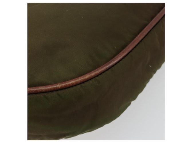 Céline Borsa a tracolla CELINE Circle Nylon Khaki Gold Auth 181636 D'oro Cachi - vista 15