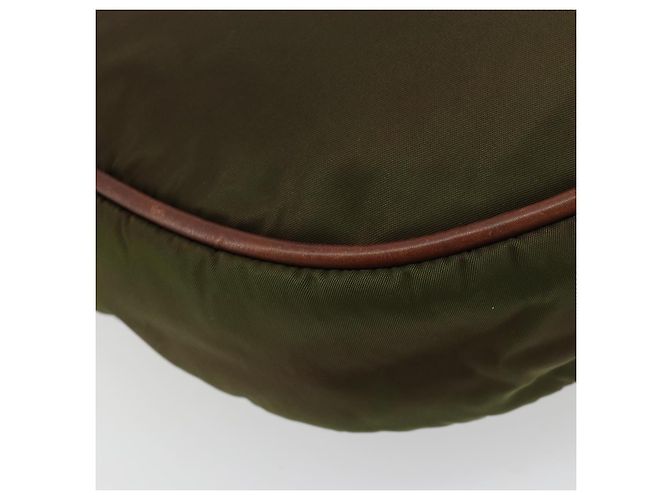 Céline Borsa a tracolla CELINE Circle Nylon Khaki Gold Auth 181636 D'oro Cachi - vista 16