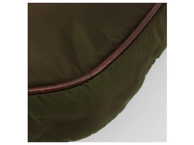 Céline Borsa a tracolla CELINE Circle Nylon Khaki Gold Auth 181636 D'oro Cachi - vista 9