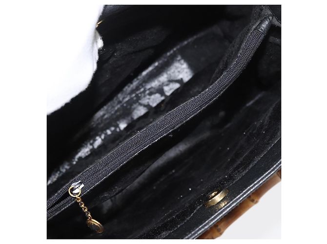 Borsa Tote GUCCI Bamboo in scamosciato nero e oro 002 1186 0260 Auth 180120 D'oro - vista 11