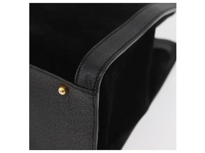 Borsa Tote GUCCI Bamboo in scamosciato nero e oro 002 1186 0260 Auth 180120 D'oro - vista 14