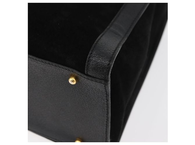 Borsa Tote GUCCI Bamboo in scamosciato nero e oro 002 1186 0260 Auth 180120 D'oro - vista 16