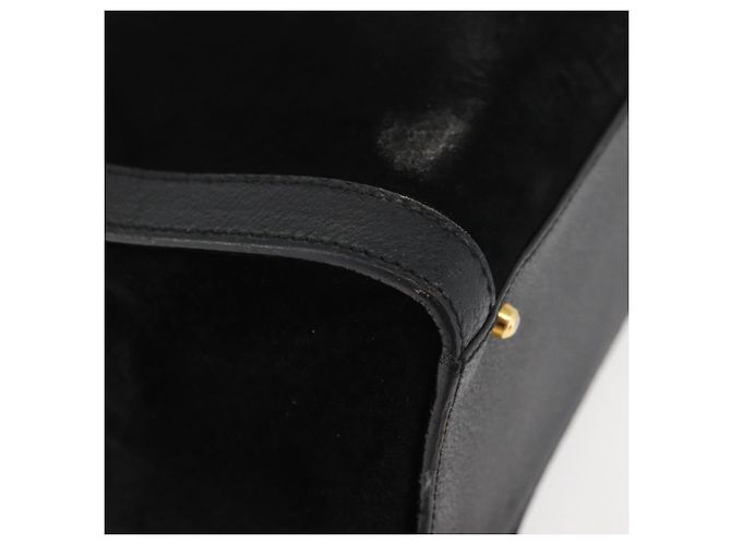 Borsa Tote GUCCI Bamboo in scamosciato nero e oro 002 1186 0260 Auth 180120 D'oro - vista 9