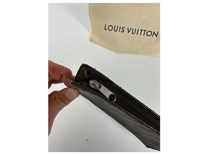 Pochette con zip in tela Monogram Louis Vuitton Vintage Marrone - vista 5