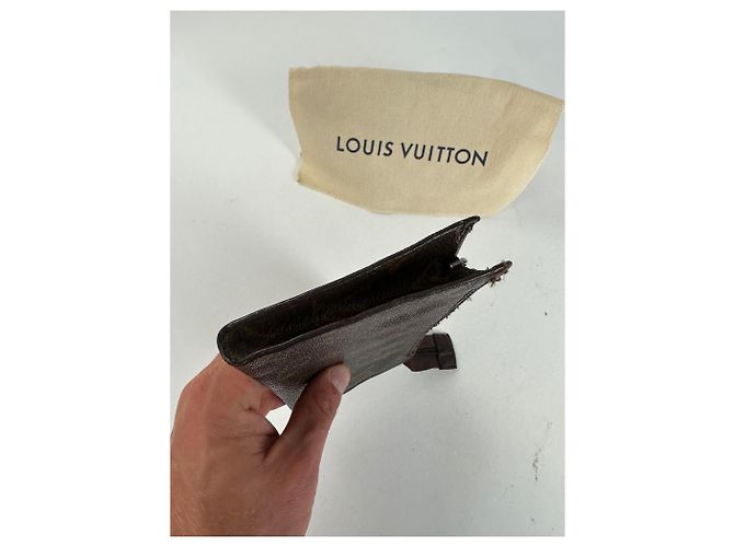 Pochette con zip in tela Monogram Louis Vuitton Vintage Marrone - vista 6