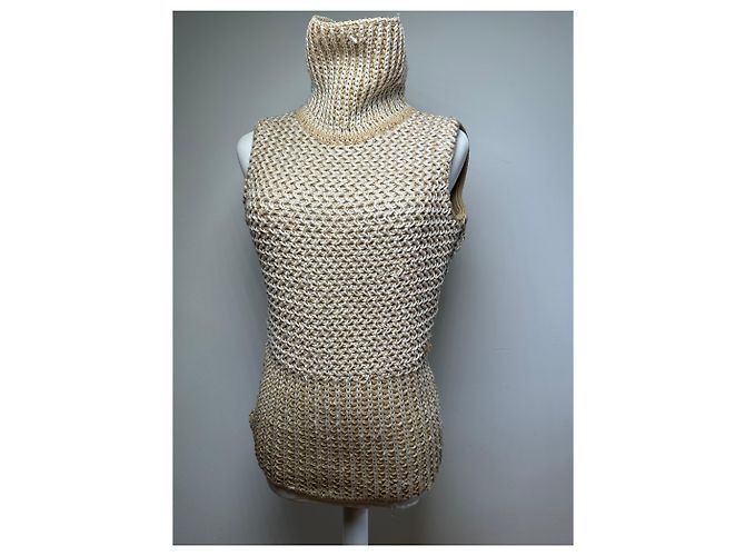 Vintage MCM Strickweste Creme Beige M - Ansicht 13