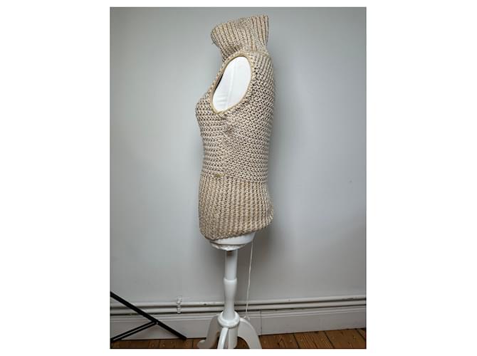 Vintage MCM Strickweste Creme Beige M - Ansicht 2
