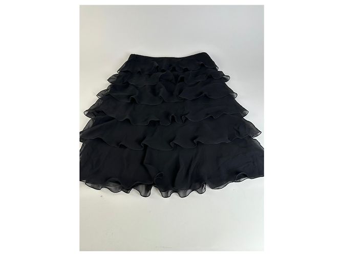 Gonna in chiffon vintage Armani Nera M Nero - vista 4