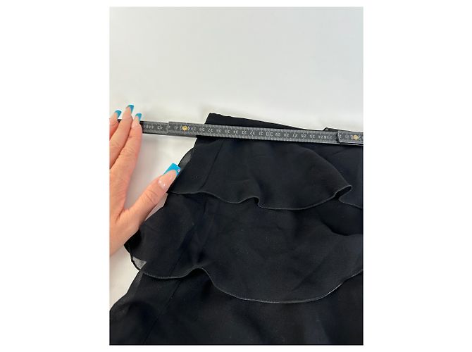 Gonna in chiffon vintage Armani Nera M Nero - vista 6