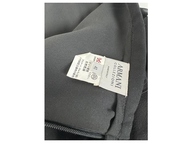Gonna in chiffon vintage Armani Nera M Nero - vista 8
