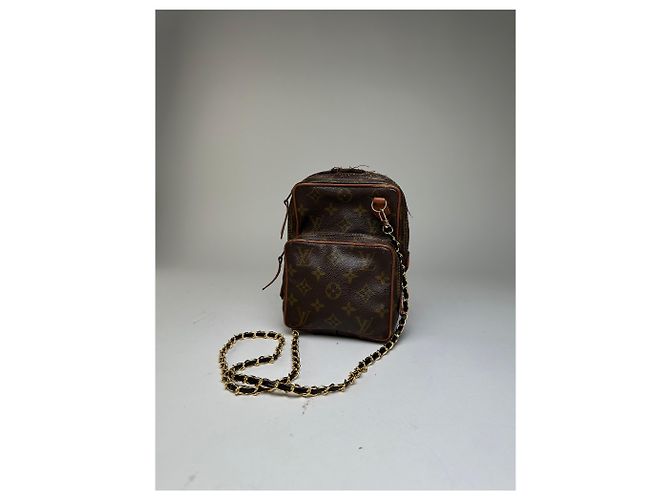 Vintage Louis Vuitton Monogram Canvas Umhängetasche Braun Gold - Ansicht 8