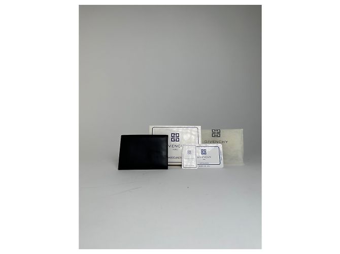Vintage Givenchy Calf Leather Wallet Black Silver - view 2