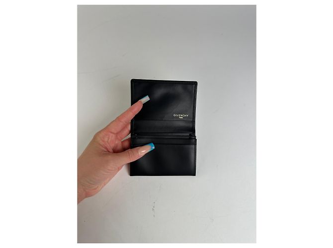 Vintage Givenchy Calf Leather Wallet Black Silver - view 3