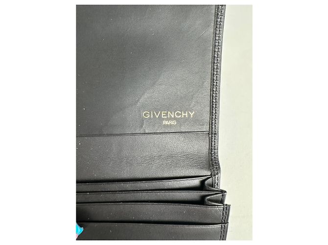 Vintage Givenchy Calf Leather Wallet Black Silver - view 4