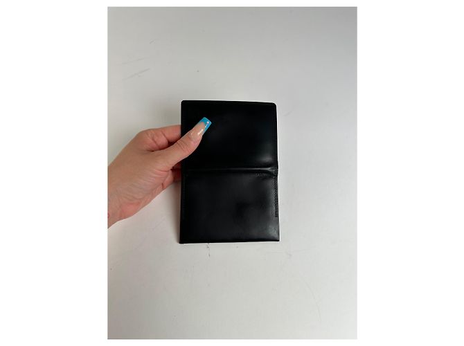 Vintage Givenchy Calf Leather Wallet Black Silver - view 5