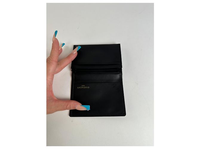 Vintage Givenchy Calf Leather Wallet Black Silver - view 6