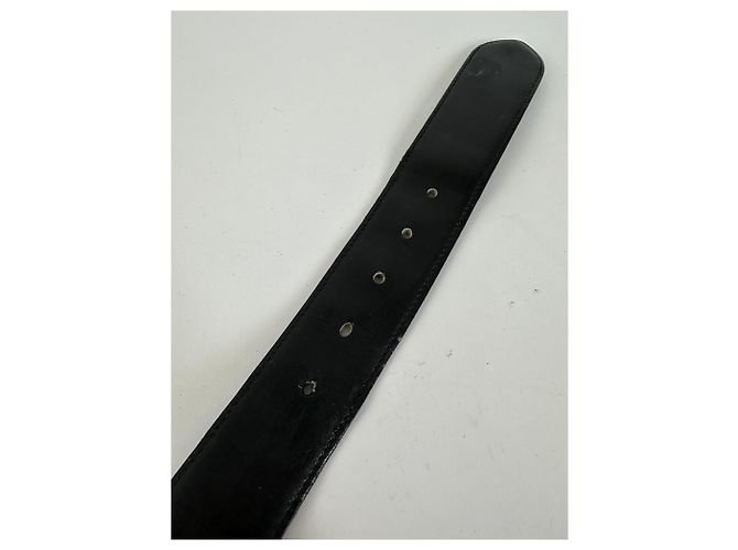 Vintage Gucci GG Logo Ledergürtel Schwarz Gold - Ansicht 11