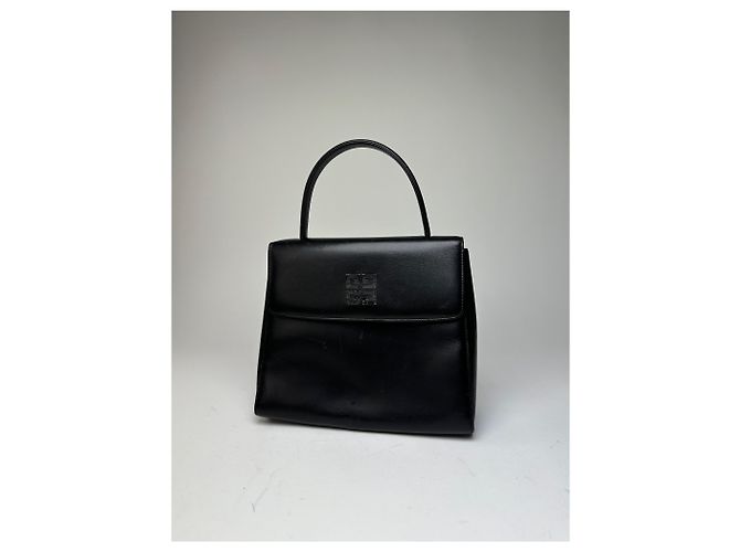 Vintage Givenchy Leder Schultertasche Schwarz Silber - Ansicht 12