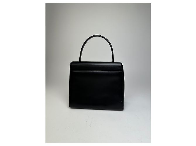 Vintage Givenchy Leder Schultertasche Schwarz Silber - Ansicht 13