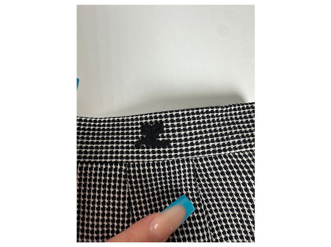 Vintage Courreges Karo-Blazer / Zweiteiler Schwarz Weiß M - Ansicht 11