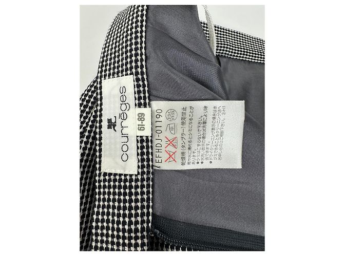 Vintage Courreges Karo-Blazer / Zweiteiler Schwarz Weiß M - Ansicht 12