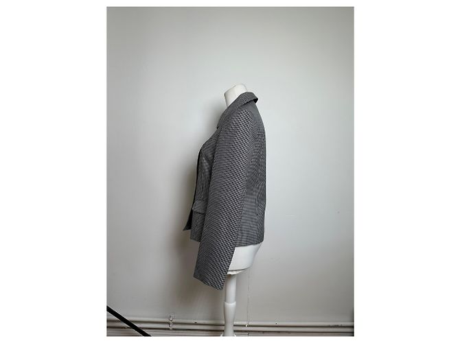 Vintage Courreges Karo-Blazer / Zweiteiler Schwarz Weiß M - Ansicht 14