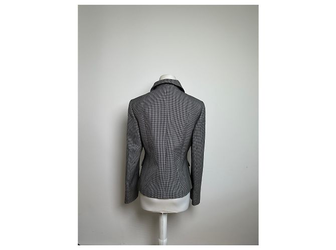 Vintage Courreges Karo-Blazer / Zweiteiler Schwarz Weiß M - Ansicht 15