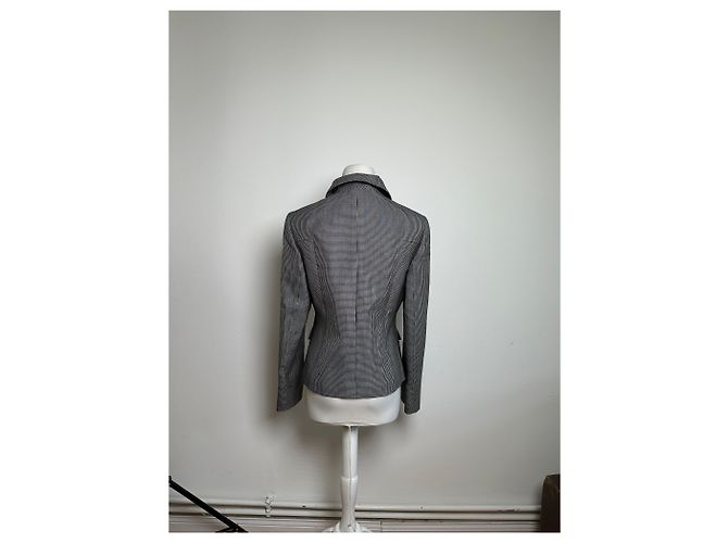 Vintage Courreges Karo-Blazer / Zweiteiler Schwarz Weiß M - Ansicht 4